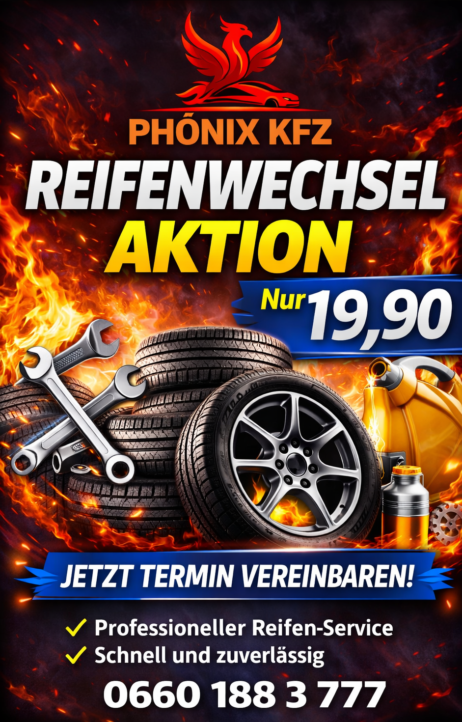 Reifenwechsel-Aktion um 19,90 Euro bei Phönix e.U. in Straßwalchen